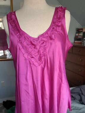 Spense Magenta Satin Blouse/Camisole